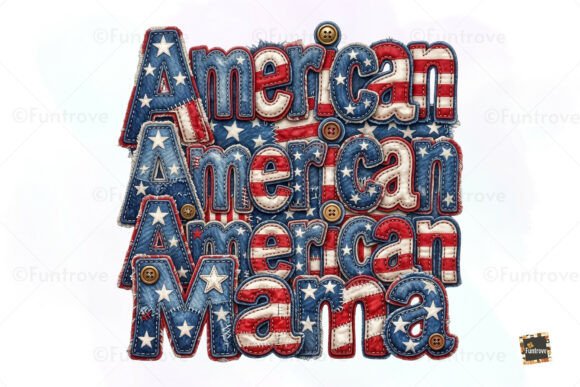 American Mama Faux Denim Embroidery PNG Review