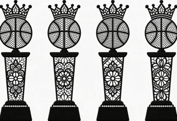 Basketball Trophy Crown Lace Embroidery Review