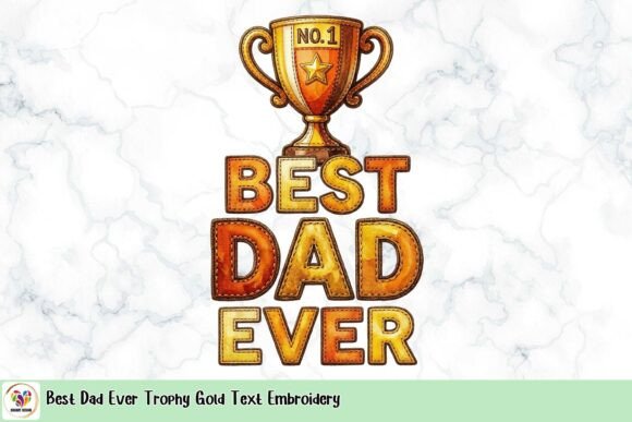 Best Dad Ever Trophy Gold Text Embroidery Review