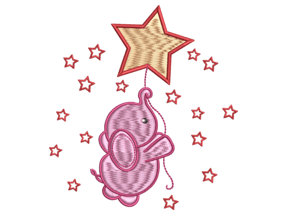 Cute Baby Elephant Star Embroidery Design Review