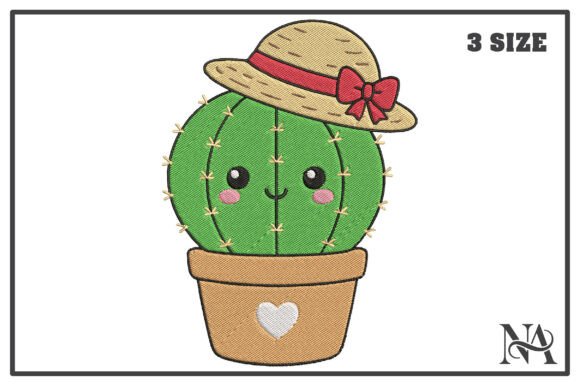 Cute Kawaii Cactus Hat Embroidery Design Review