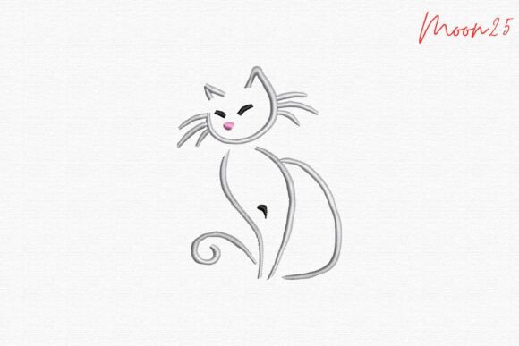 Cute Minimal Cat Line Embroidery Review