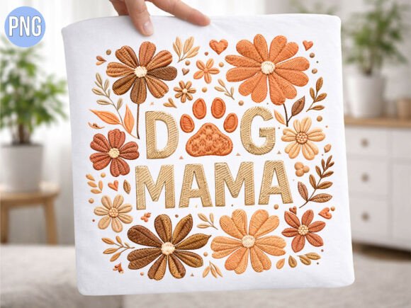 Dog Mama Floral Faux Embroidery PNG Review