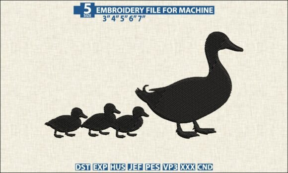 Duck Family DST PES Embroidery Design Review