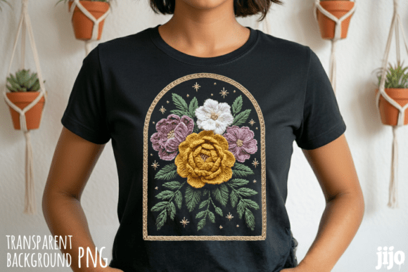 Floral Embroidery Botanical Flowers PNG Review