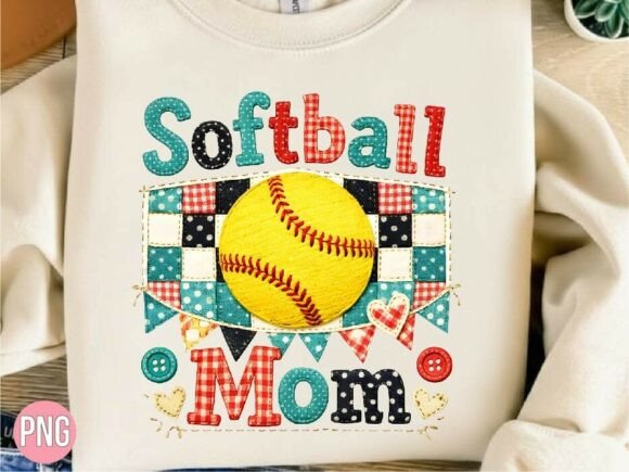 Softball Mom Faux Embroidery Quilt PNG Review