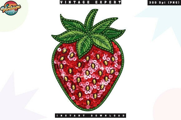 Sparkly Strawberry Sequin Embroidery PNG Review