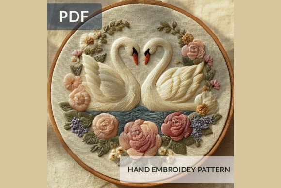 Swan 2 Embroidery Pattern PDF Valentine Review